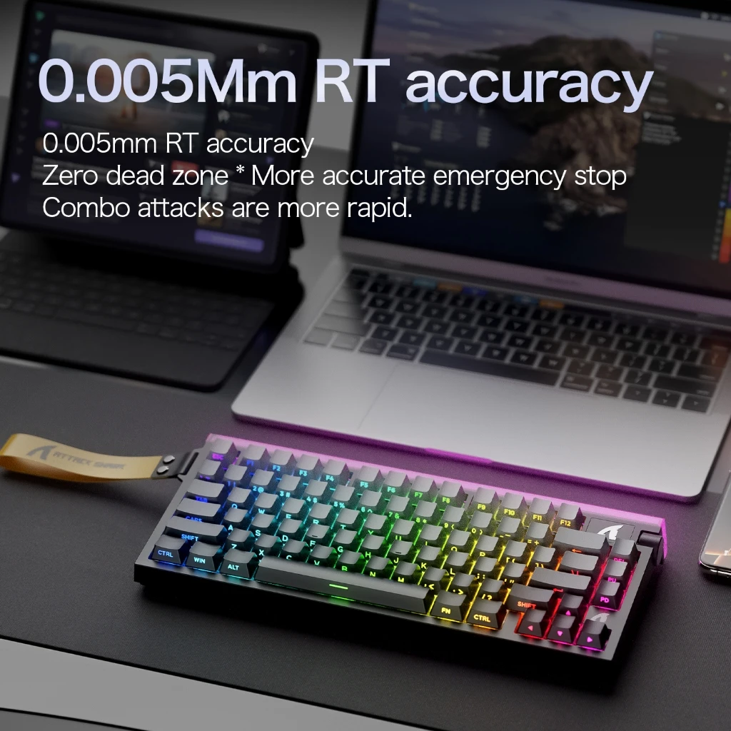 ATTACK SHARK R85HE 마그네틱 축 게이밍 유선 키보드 8KHz 속도 0.005mm RT 정밀도 조절 가능 5중 방음 충전재 RGB