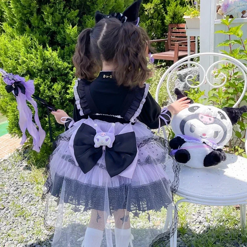 Anime Sanrio Kuromi Girl Cosplay Dress Autumn Lolita Princess Dress Halloween Cosplay Costume Exquisite Princess Gift