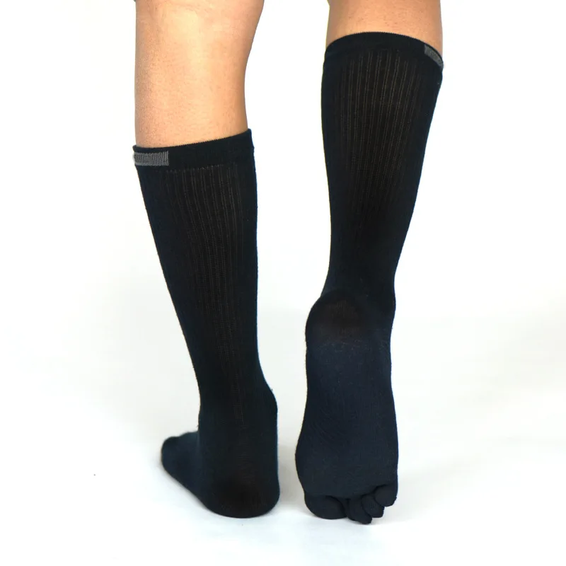 3 Pairs Long Mans Five Finger Compression Socks Combed Cotton Mesh Breathable Sport Tennis Bike Basketball Running Socks 5 Toes