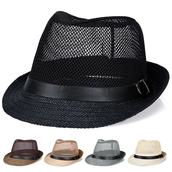 

Men Women Straw Hat Fedoras Hat Gangster Cap Beach Hats Panama Hat Outdoor Sports Breathable Sunhat Summer Hat Top Hats