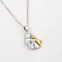 Collier chien câlin pour fille, mignon, deux tons, mode femmes et pendentif pour animaux de compagnie, accessoires bijoux 3