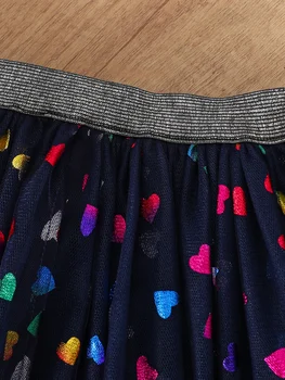 Summer toddler Girls' Clothing Sets Heart Print Short-Sleeved Tops Colorful hearts Tutu Skirt 2Pcs Outfits Valentine's Day Gift 6