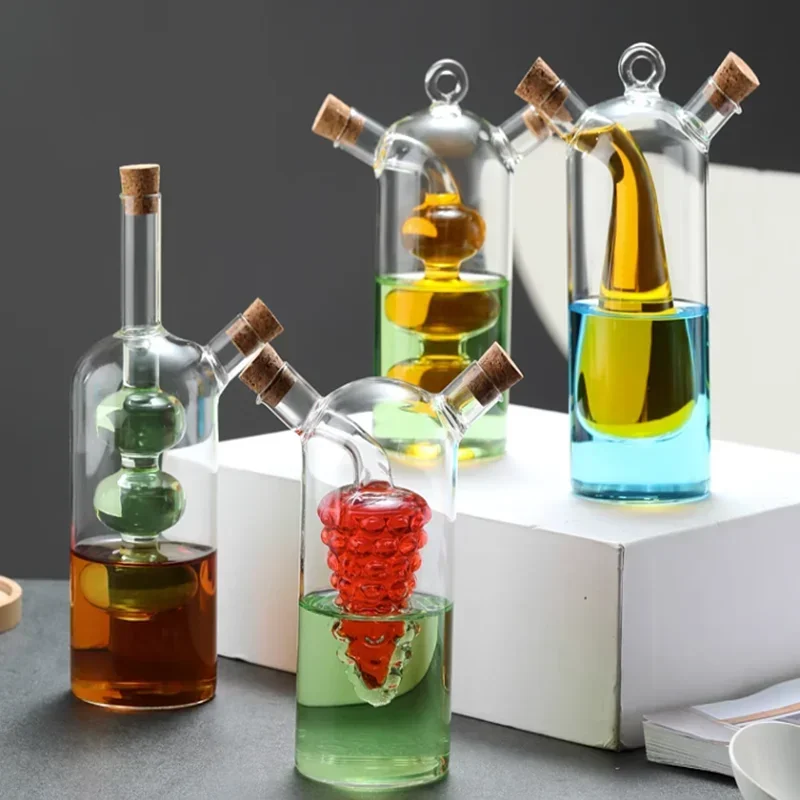 Kitchen Storage Sealed Bottles, Double-layer 2-in-1 Glass Bottles, Oil, Vinegar, Sauce, Seasoning Bottles, Kitchen Tools 3