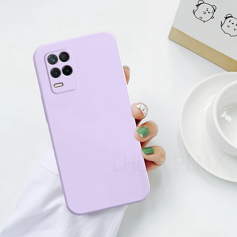 Square Liquid Silicone Soft Case – Solid Full Cover