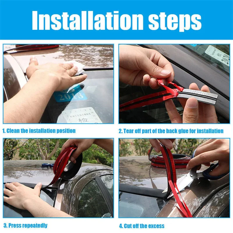 Car Rubber Seal Strips Auto Seal Protector Window Edge Windshield Roof Rubber Sealing Noise Insulation Universal