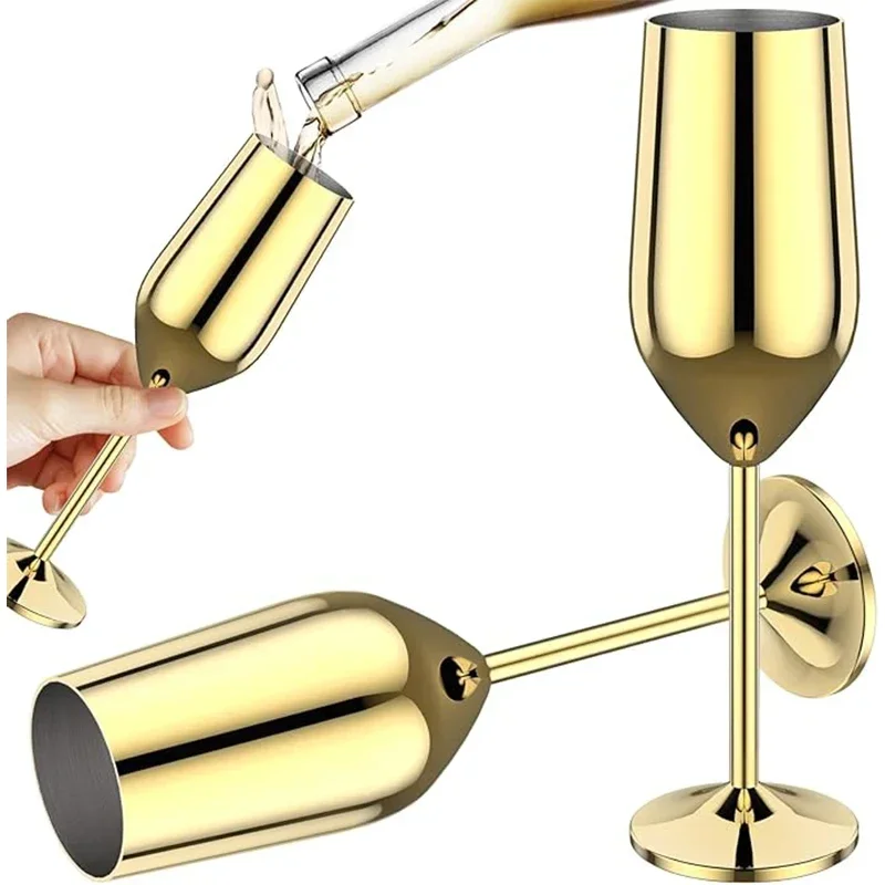 Wine Glasses 6Pcs Stainless steel 220ml for cocktails and wine