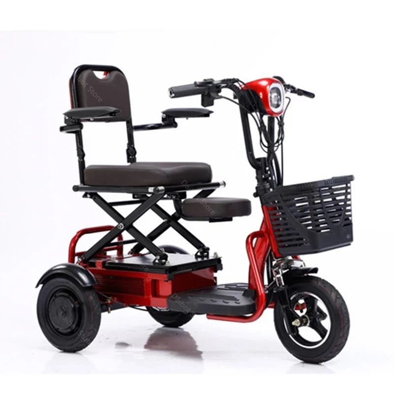 10 Inch Electric Elderly Scooter Electro-tricycle 350W 48V 15AH/20AH Portable Folding Electric Bike With Reverse Gear System