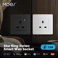 MOES Tuya ZigBee Smart Socket UK Wall Embedded Outlet Energy Monitor Indicator App Remote Control Voice Cotrol Alexa Google Home