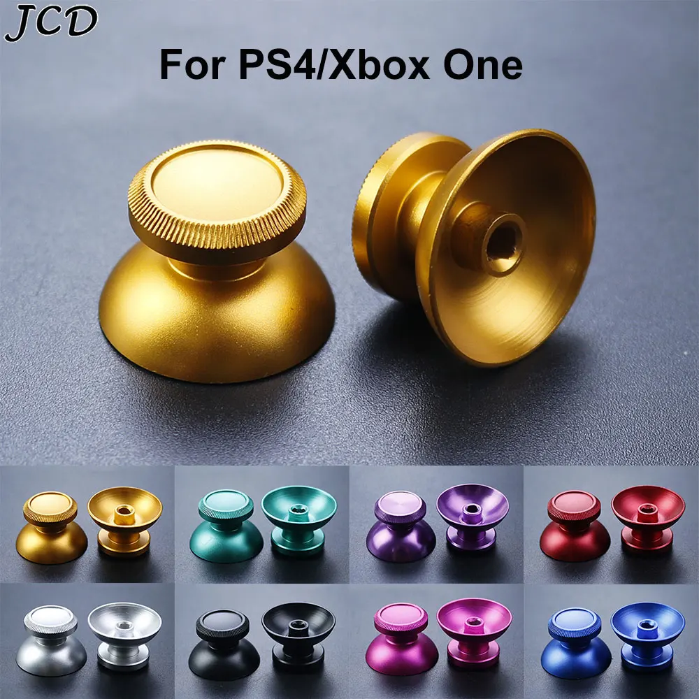 JCD 2pcs 알루미늄 금속 3D 아날로그 조이스틱 엄지 스틱 그립 캡 교체 버..