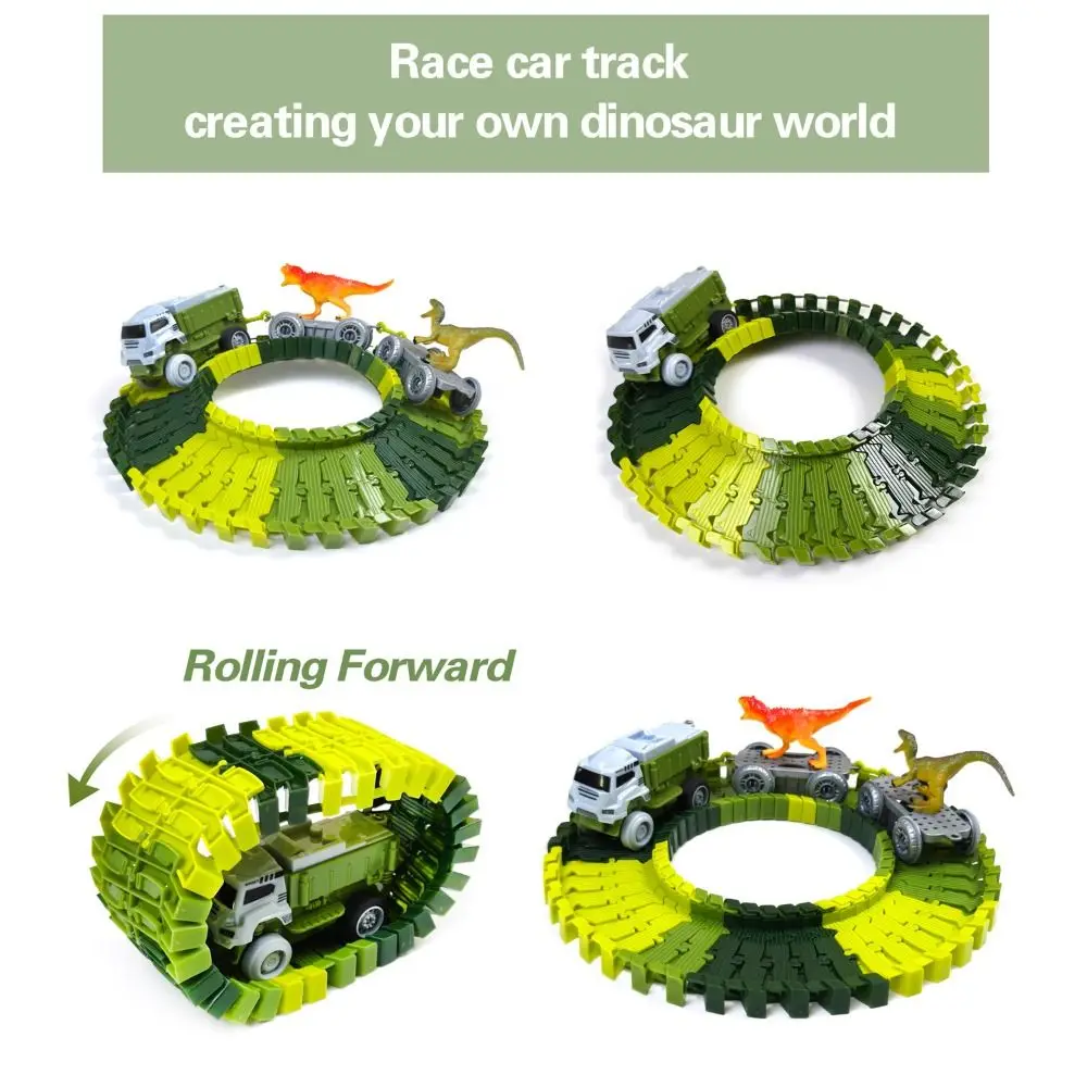 Dinosaur World Climbing Track Train Flexible Track Anti-gravity Electric Track Toy Railway Toy Vehicle Dinosaur Track Car