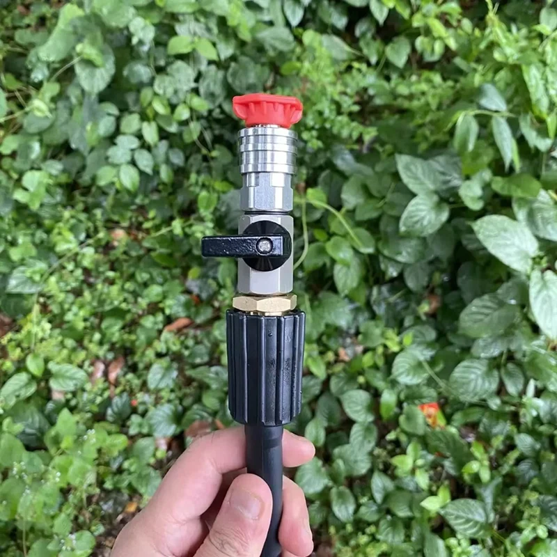 High Pressure Washer Ball Valve Kit 1/4 Inch Quick Connector And M22 14Mm For Power Washer Hose Switch On/Off