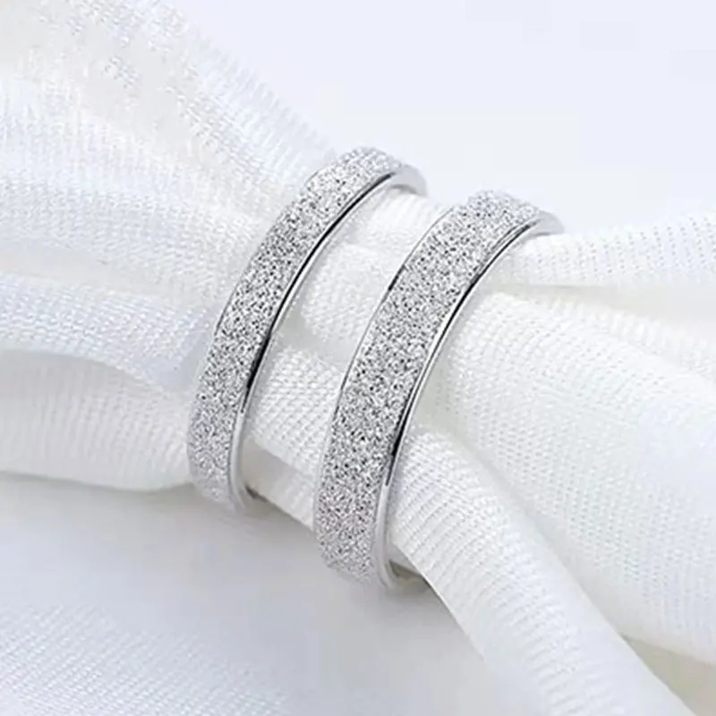 2mm/4mm Simple Matte Narrow/Wide Ring Titanium Steel Ladies Fashion Rose Gold/Silver Wedding Ring Jewelry high quality