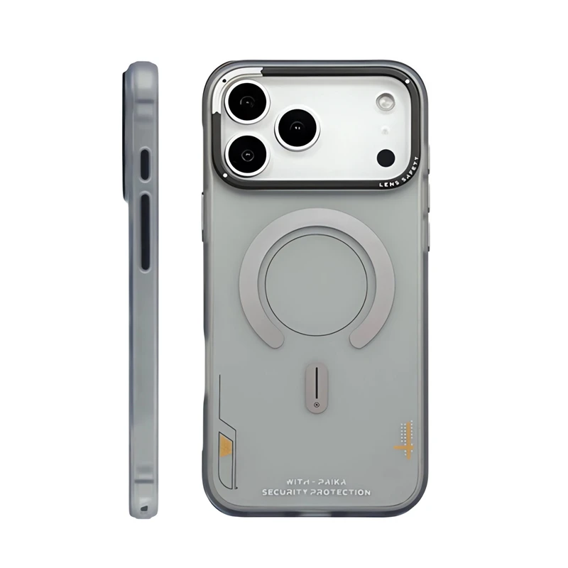 Matte Magnetic Phone Case with Frosted Back and Metal Lens Frame