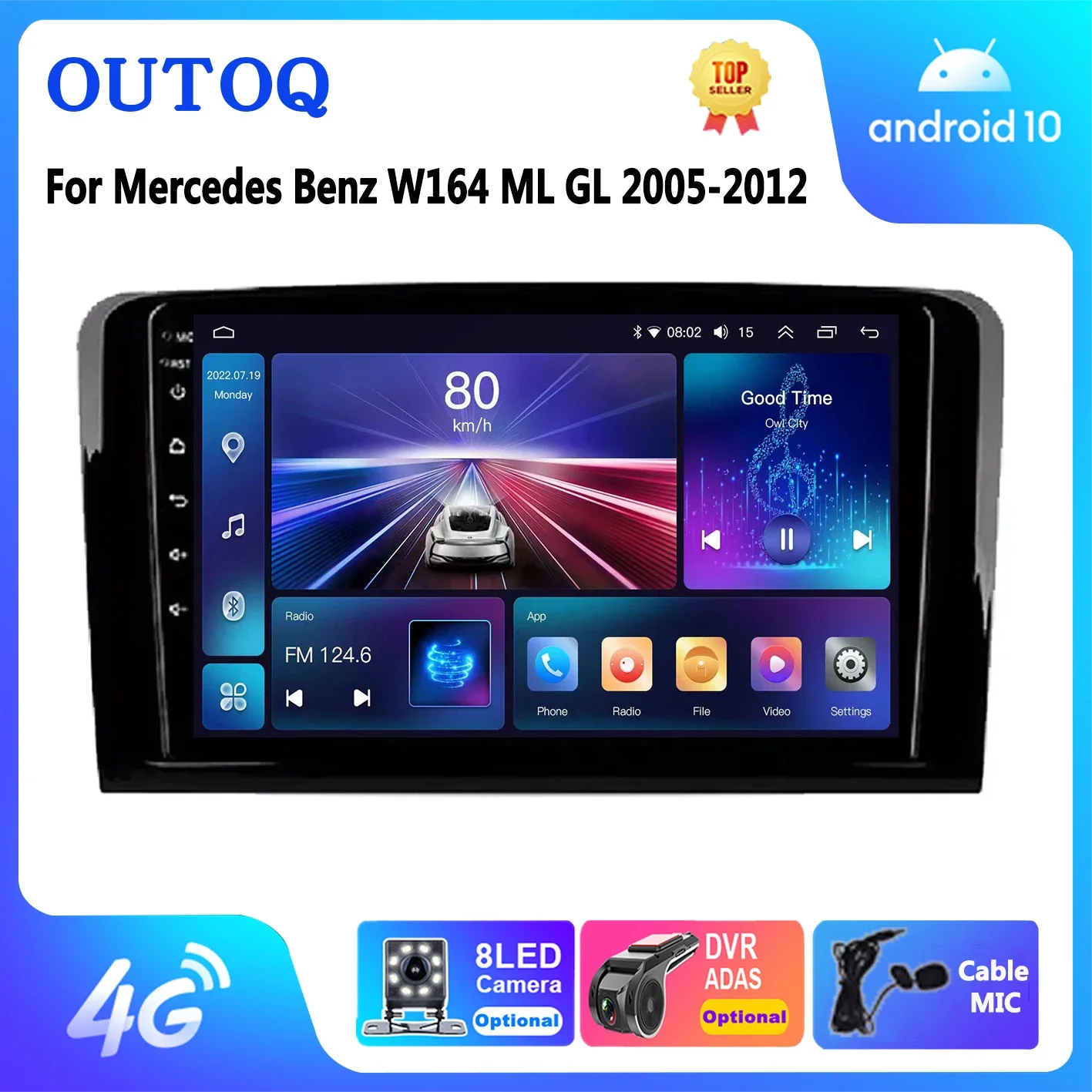 

Автомагнитола Carplay на Android для Mercedes Benz ML GL W164 ML350 ML500 GL320 X164 ML280 GL350 GL450, GPS-навигация, стерео