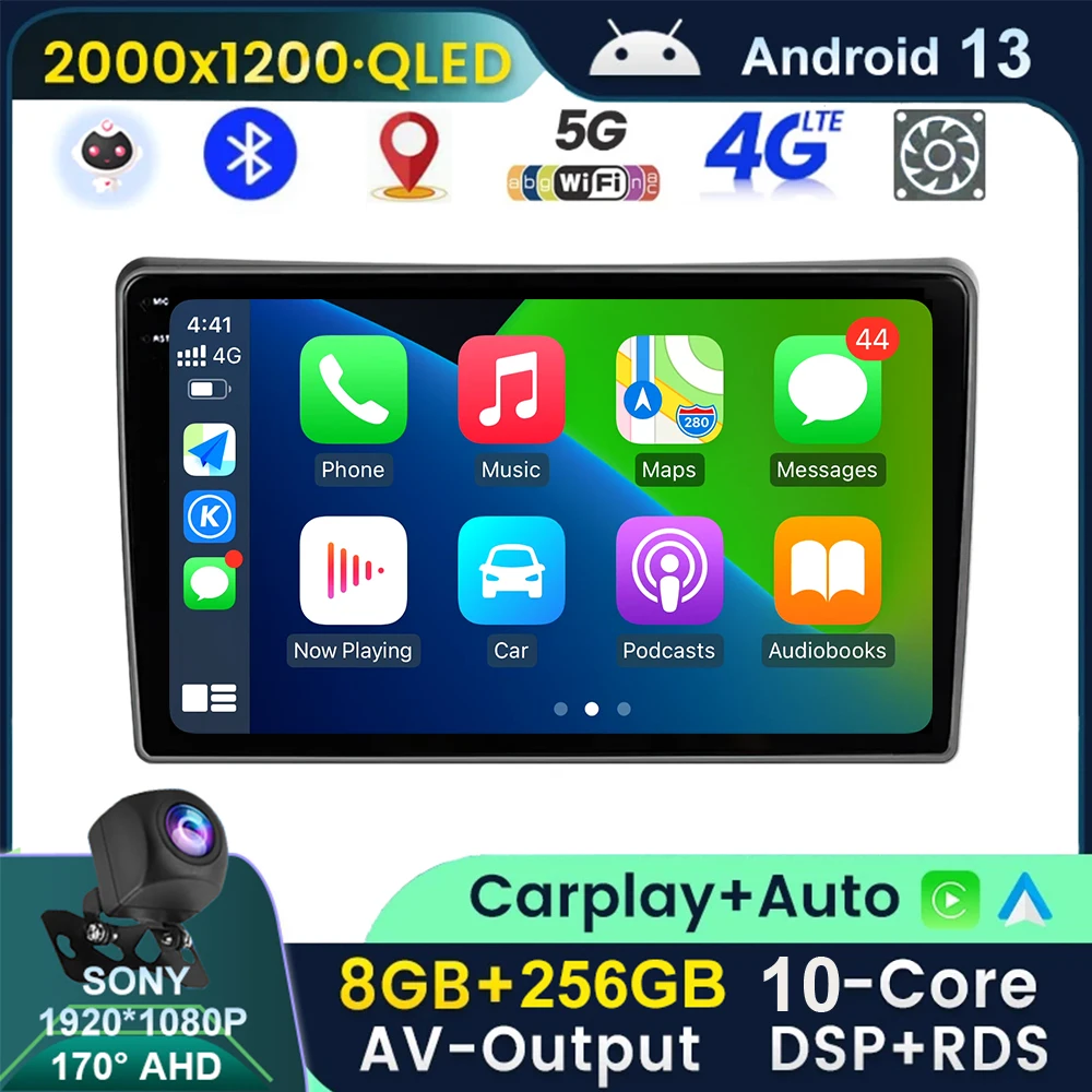 

Автомагнитола на Android 13, мультимедийный плеер для Citroen C5 2008-2017, Peugeot 4007, Citroen C-Crosser, Carplay, Gps, 2Din, без DVD