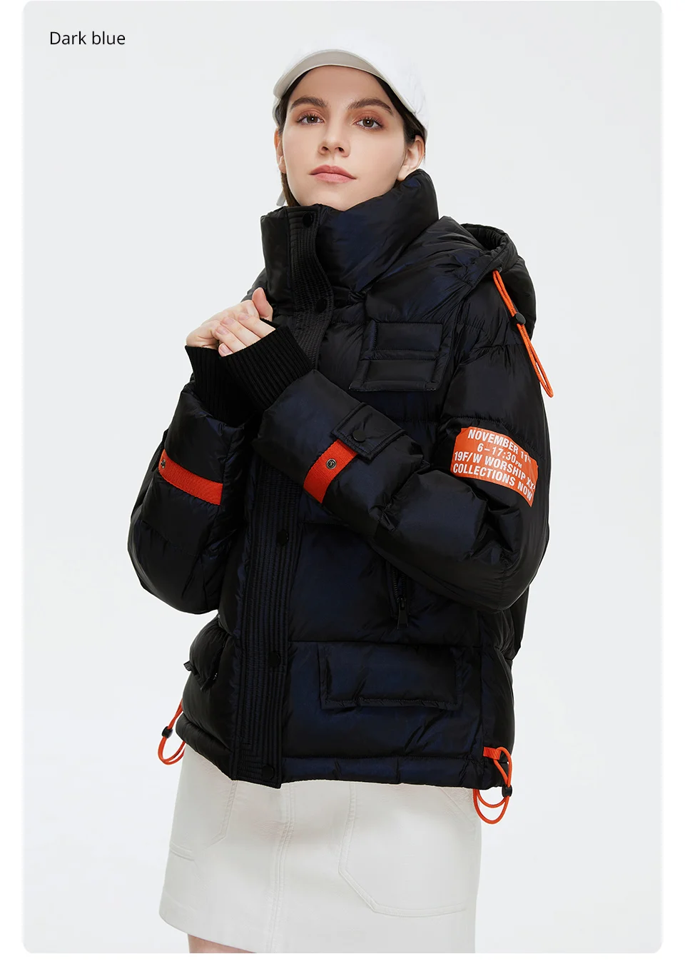 GASMAN 2023 Winter down jacket collection Fashion Solid Stand-up collar Women Coat Elegance Hooded Women's jackets 81702