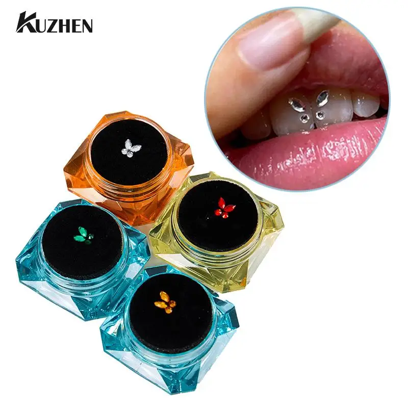 

4Pcs/box Dental Tooth Gems Crystal Diamond Ornament Various Shapes Color Teeth Jewelry Denture Acrylic Teeth Decoration