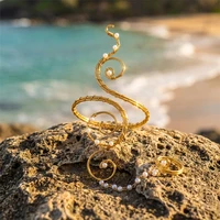 Pearl Spiral Arm Cuff Hand Chain for Women - Image 4