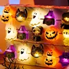 2024 Halloween Party LED String Lights Ghost Pumpkin Cat Spider Web Decor Night Light Halloween Indoor Outdoor Decoration Props 5