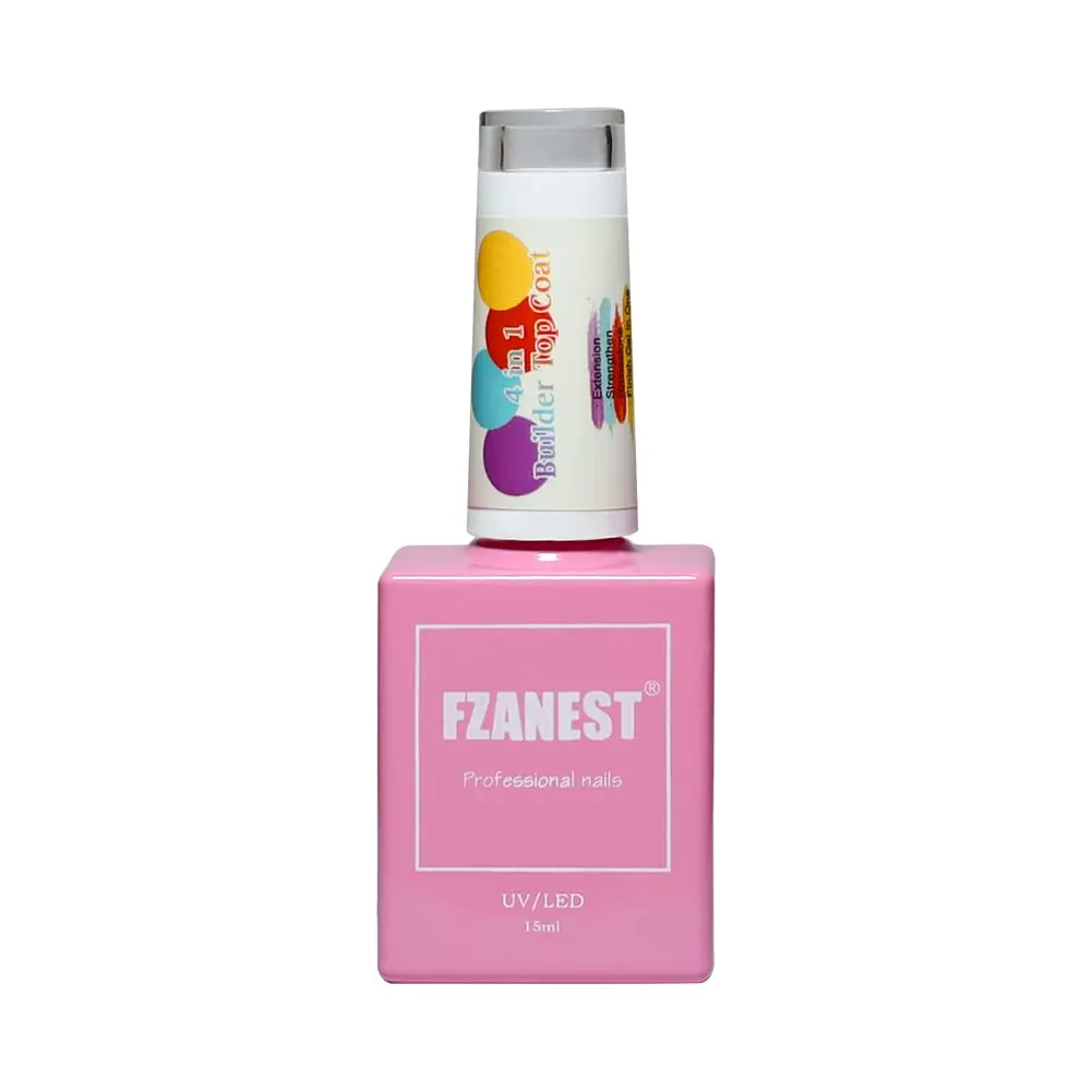 FZANEST Rubber Gel Top Coat,15ML Ultra Shine No Wipe Thick 3D Nail Art Top Coat StrengthenEnhanced Plumping Natrual Nail and Nai 3