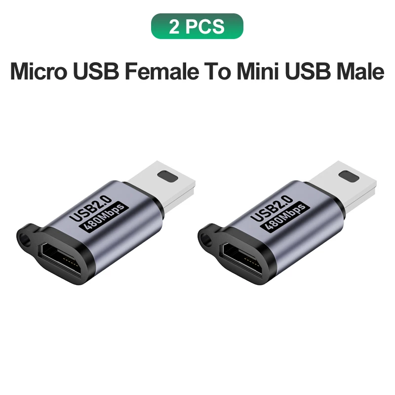 Compact USB Adapter: Micro USB Female to Mini USB Male Converter for Charging and Data Sync
