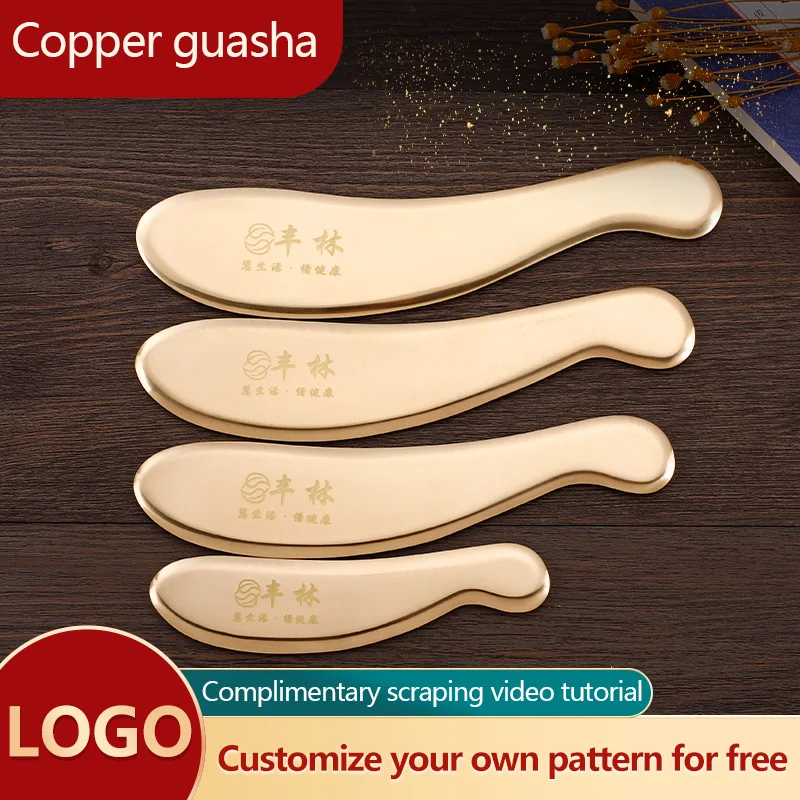 copper Gua sha plate TCM physiotherapy body gua sha Massage tools  Back shoulder and neck gua-sha metal brass scraping knife