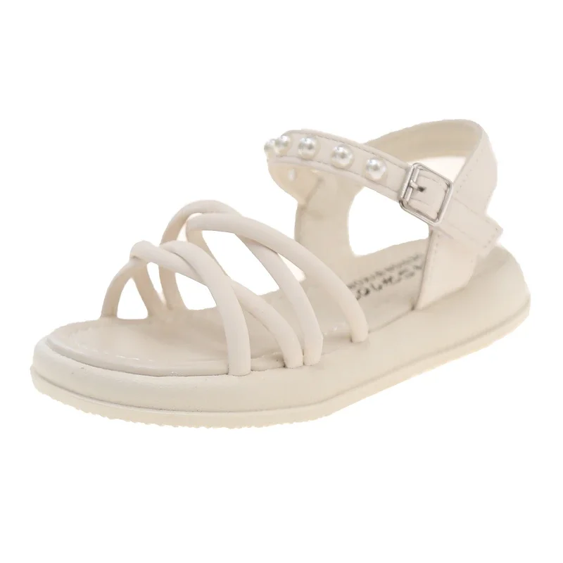Girls Summer Woven Beach Sandals Kids Roman Shoes