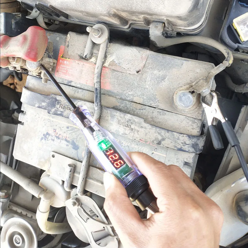 Tester Car Truck Voltage Circuit 6V 12V 24V DC Digital Display Long Probe Pen Light Bulb Automobile Diagnostic car light tester circuit detector probe pen tester auto diagnostic scanner voltage test pen circuit tester