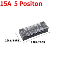 Enhanced Power Wire Connector - Dual Row Strip Barrier Terminal Block with Screw Connection and Multiple Position Options - 3PCS (15A  5 Positon)