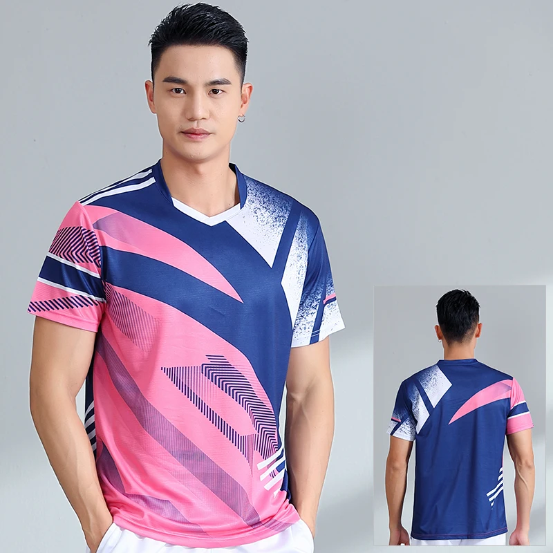 Badminton Suit Set for Men and Women Quick Drying Short Sleeved Top Table Tennis Sports T-shirt Breathable
