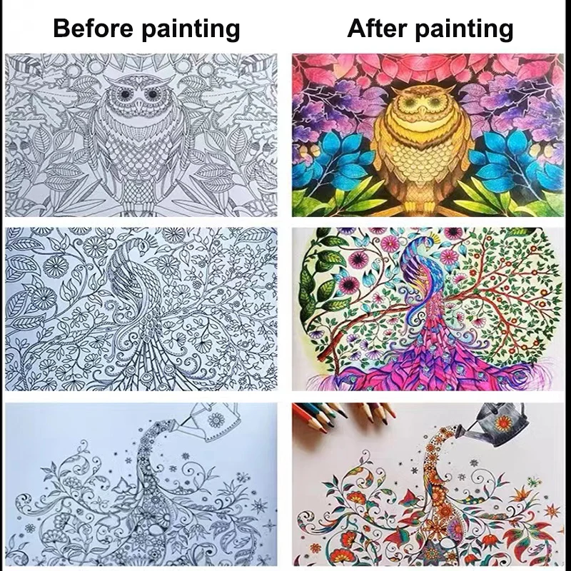 3 Books Different Secret Garden Coloring Book For Adults Children' Learning Painting Graffiti Art Drawing Book Stationerys Gifts 4