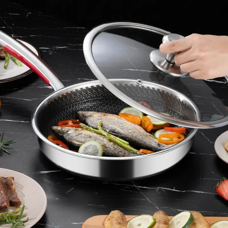 

Steak Products Wok Frying New Omelet s Multi-functional Honeycomb Steel Home 316 Stainless Non-stick Pan cake