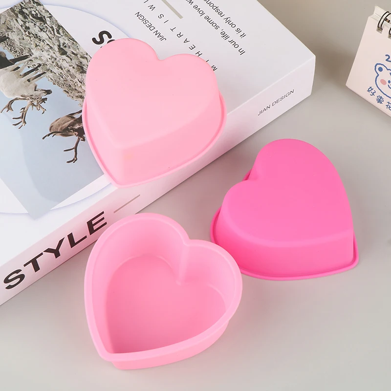 NEW Cute 3 Inch 8cm Heart Mousse Chocolate Soap Mold Silicone Cake Molds Cake Decorations Bakeware Baking Pan