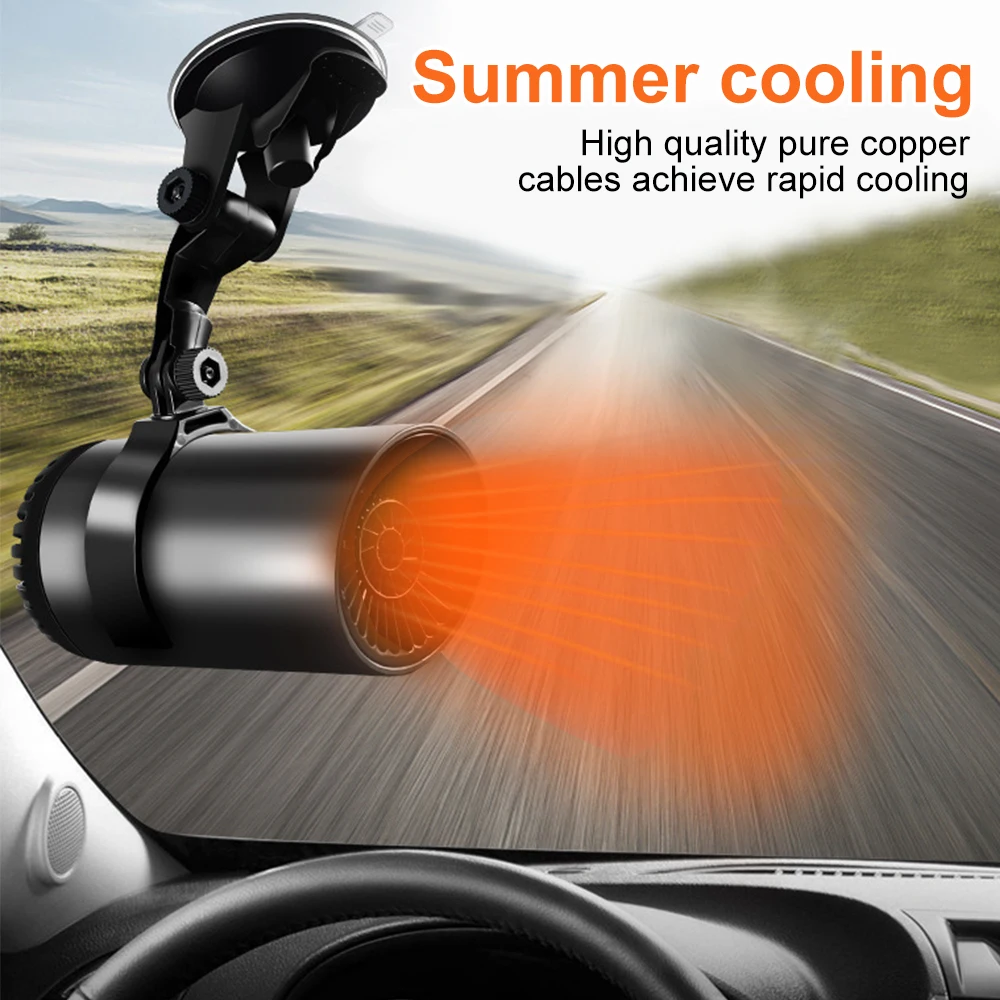 Chauffage 12 V Ventilateur rechargeable Ventilateurs rechargeables Chauffage portable Chauffage Cerf pour pare-brise de voiture USB_voghion.com