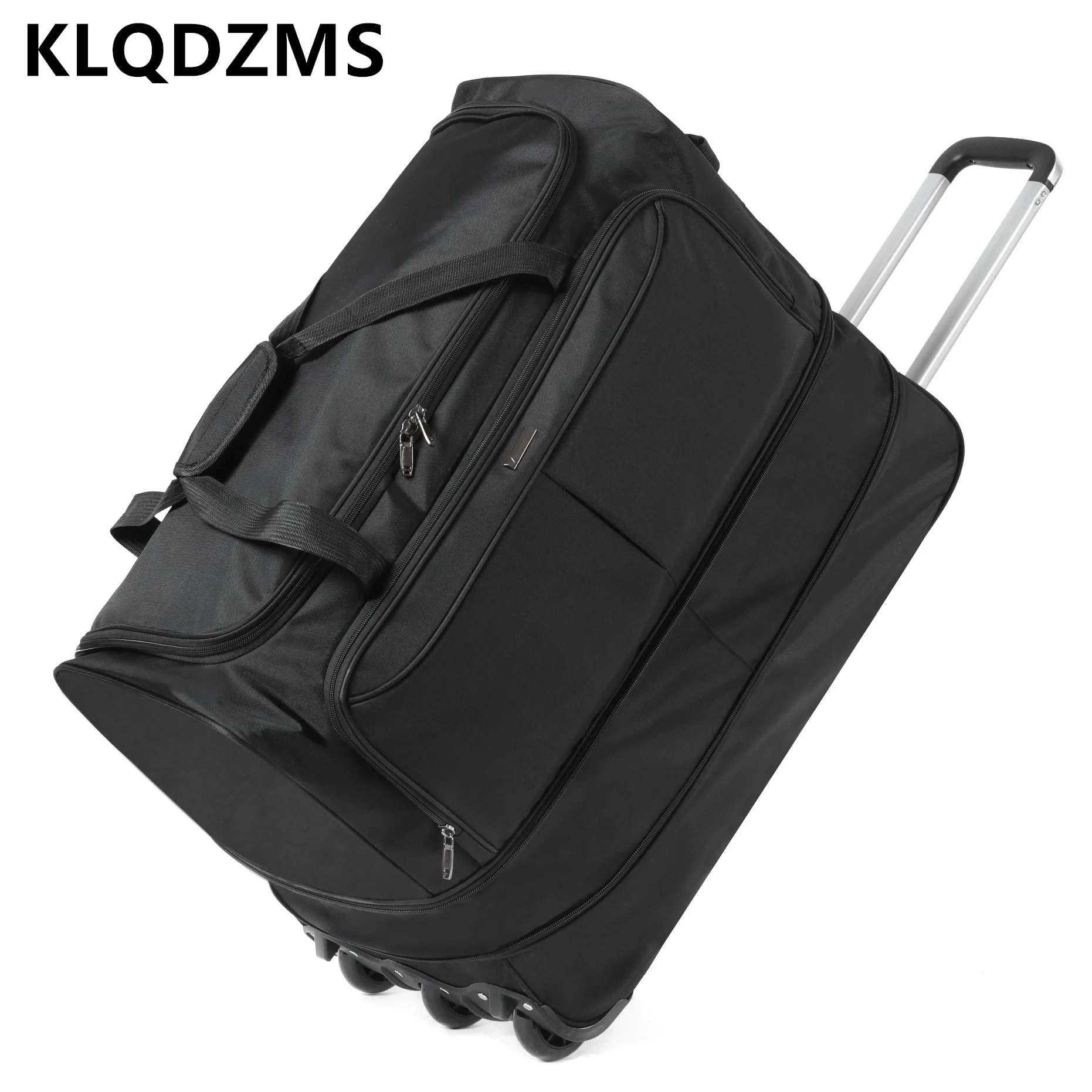 KLQDZMS 28”32 Inch Large Capacity Foldable Luggage Oxford Cloth Multifunctional Long-distance Durable Travel Bag Roller Luggage