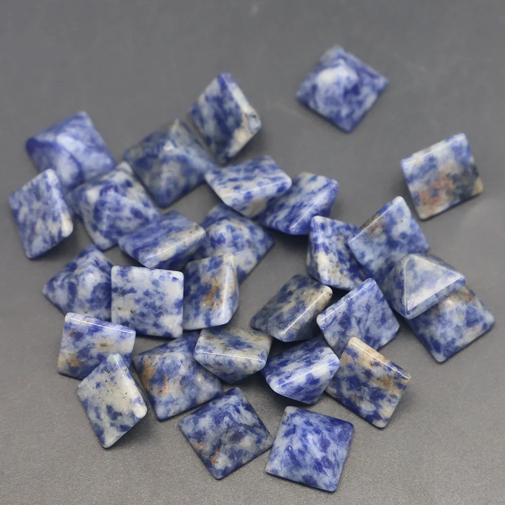 

12x12x7mm Natural Stone Pyramid Shape CAB Cabochon Sodalite Beads for Jewelry&Clothes Accessories Wholesale 30Pcs Free Shipping