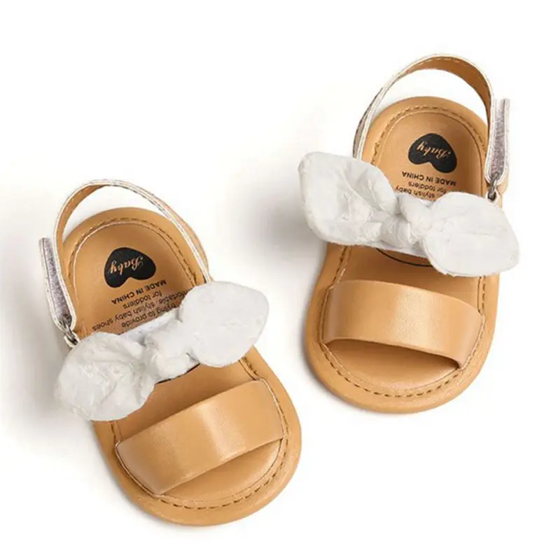 0-18M Fashion Newborn Baby Girls Sandals Princess Shoes Infant Bowknot Toddler Summer Sandals PU Non-slip Shoes 3