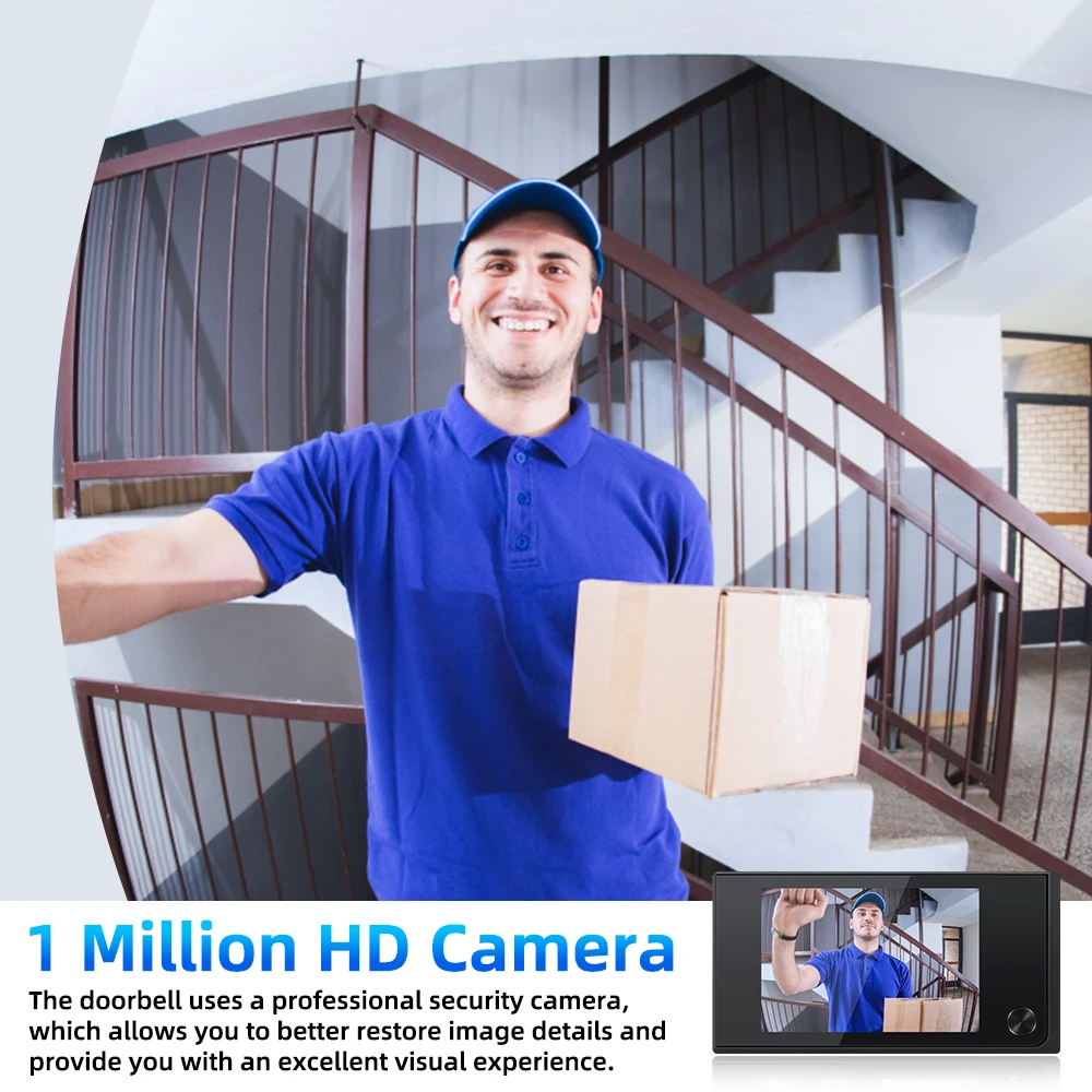 Wsdcam Wireless Peephole Doorbell with 3.5 inch Camera 2