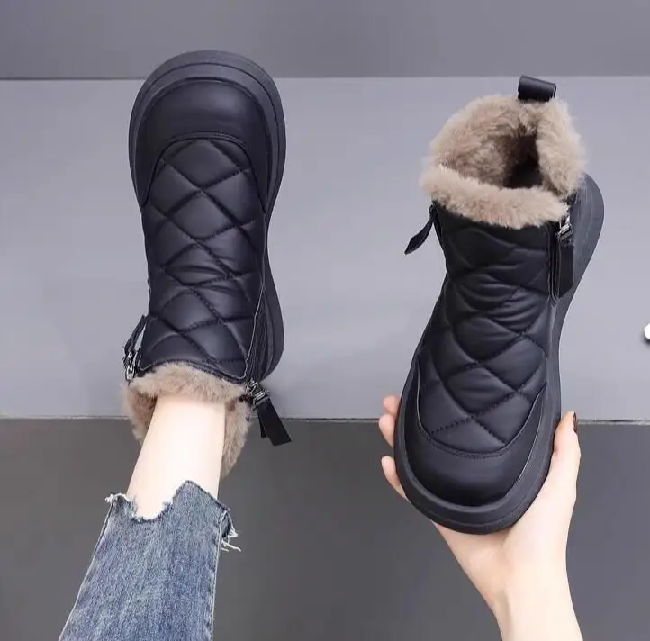 

Snow Boots Women's Short Thickened Cotton Shoes Non-slip Winter New Shoes Women's Shoes 2023 Black Boots
