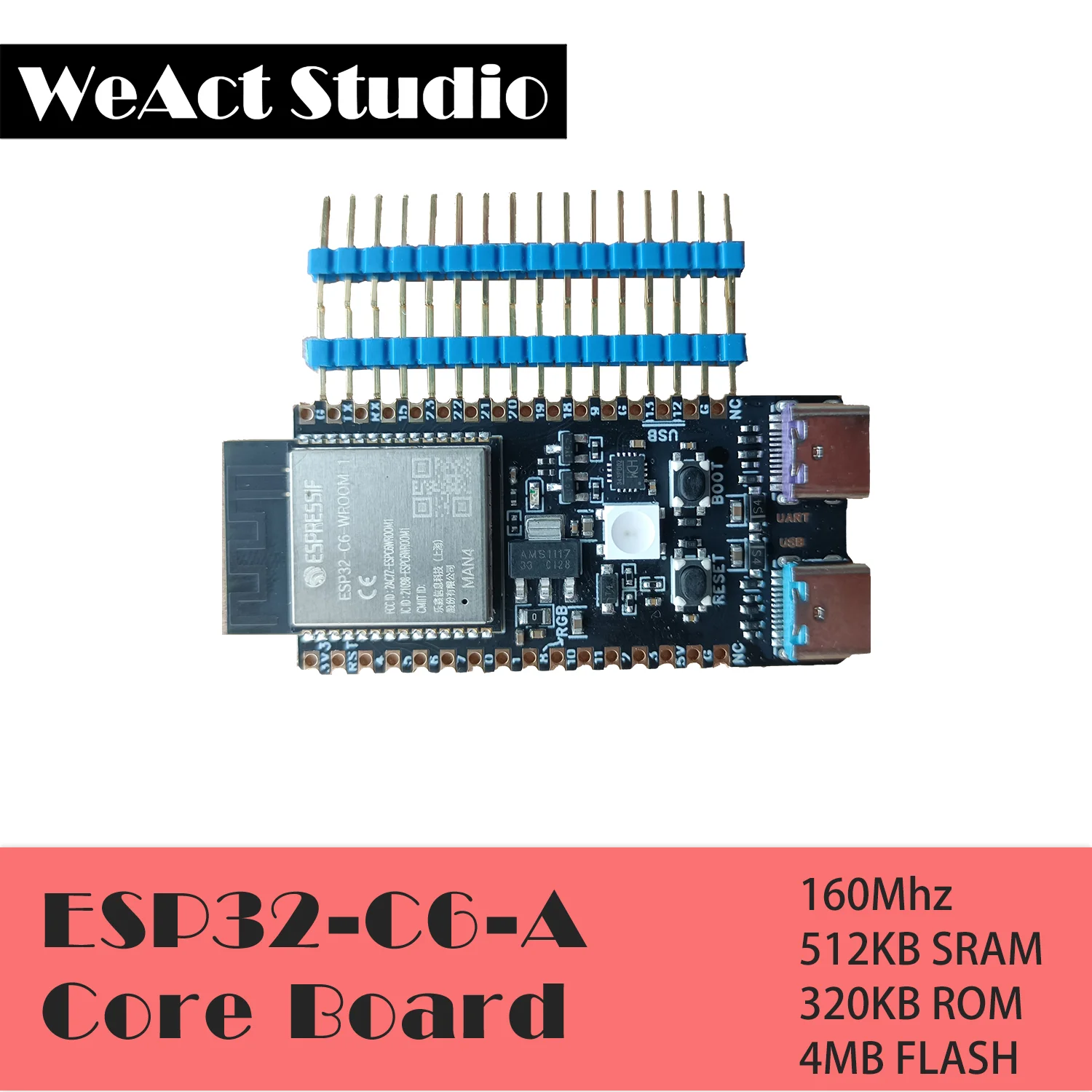 Weact-placa de Desenvolvimento do Sistema Mínimo Esp32-c6 Esp32c6 Esp32 Core Board Risc-v Espressif Iot Wifi Bluetooth Zigbee - Imagem 4