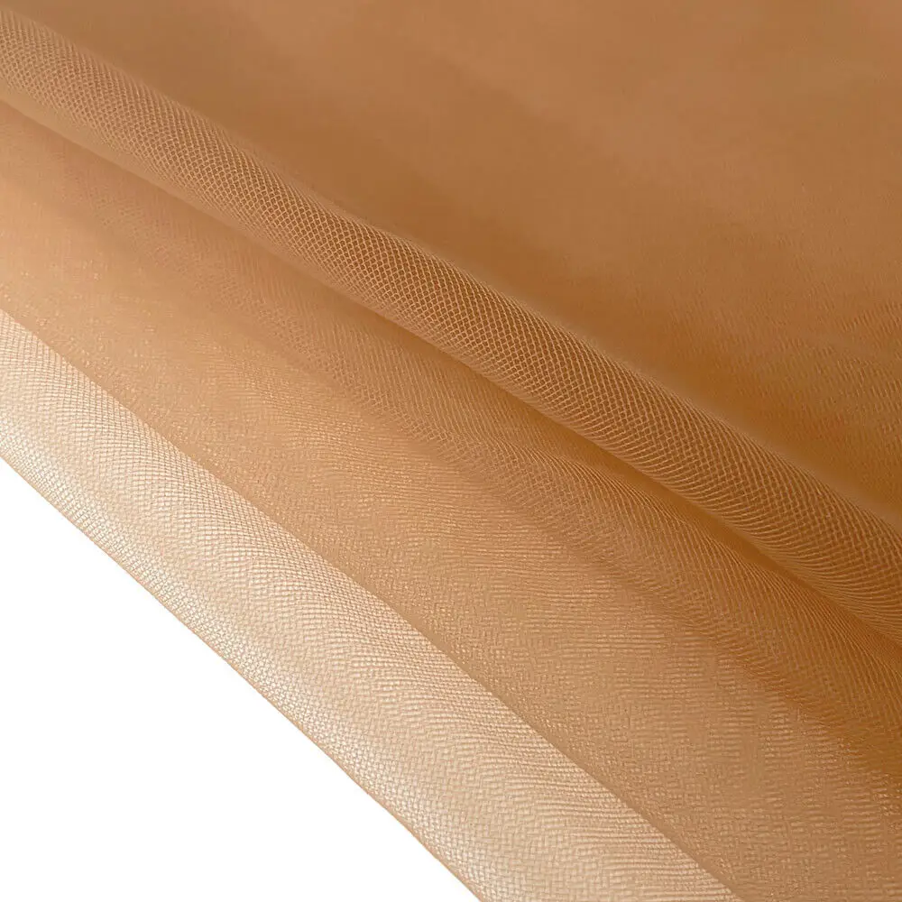 1 Yard brauner nackter Nylon-Tüllstoff, superweiches, feines Netz, DIY, Nähen, Festzug, Hochzeit, Dekoration, Mädchen-Geburtstagskleid-Material – Detail 6