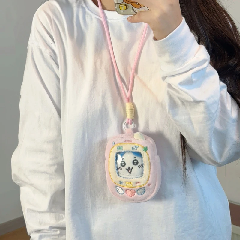 For 10cm Cartoon Plush Doll Display Bag Dustproof Storage Bag For 10cm Cotton Doll Phone Shape Halterneck Bag Doll Accessories