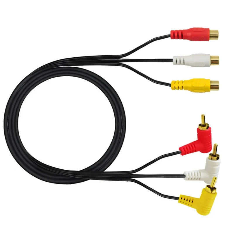 Adattatore Angolo Retto Da 3,5 Mm Maschio A 3 RCA Femmina – Cavo 25 Cm Per Audio/Video, Placcato Oro - 2