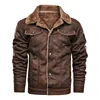 Men's  Artificial Fur Collar Jacket,PU Leather Vintage Steam Pocket Punk Gothic Retro Coat 1