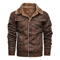 Men's  Artificial Fur Collar Jacket,PU Leather Vintage Steam Pocket Punk Gothic Retro Coat 1