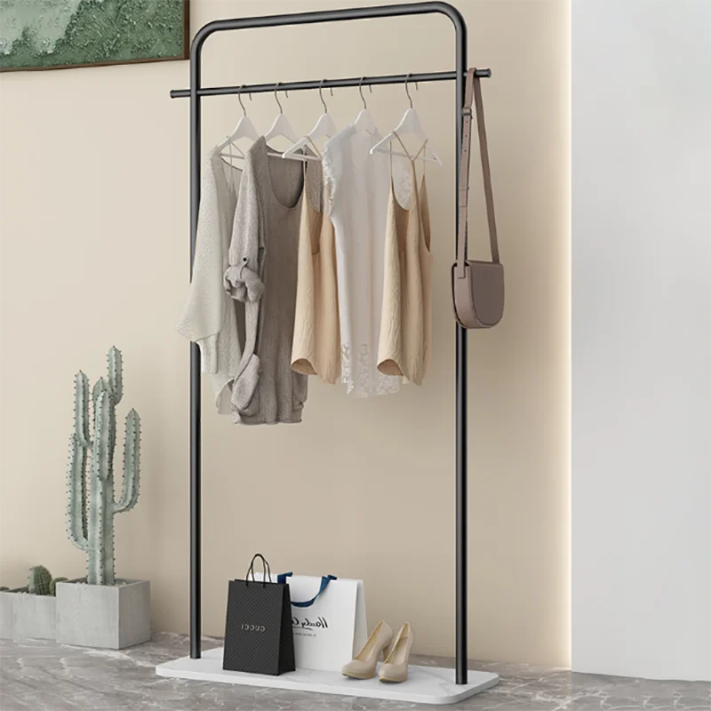 

Standing Bedroom Metal Clothes Rack Hanging Wheels Drying Nordic Minimalist Modern Clothes Rack Golden Shoe Perchero Furniture
