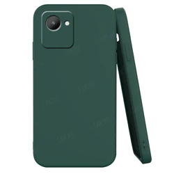 Enhanced Shockproof Silicone Phone Case - Soft TPU Back Bumper Cover for Realme C30 (Black Green)
