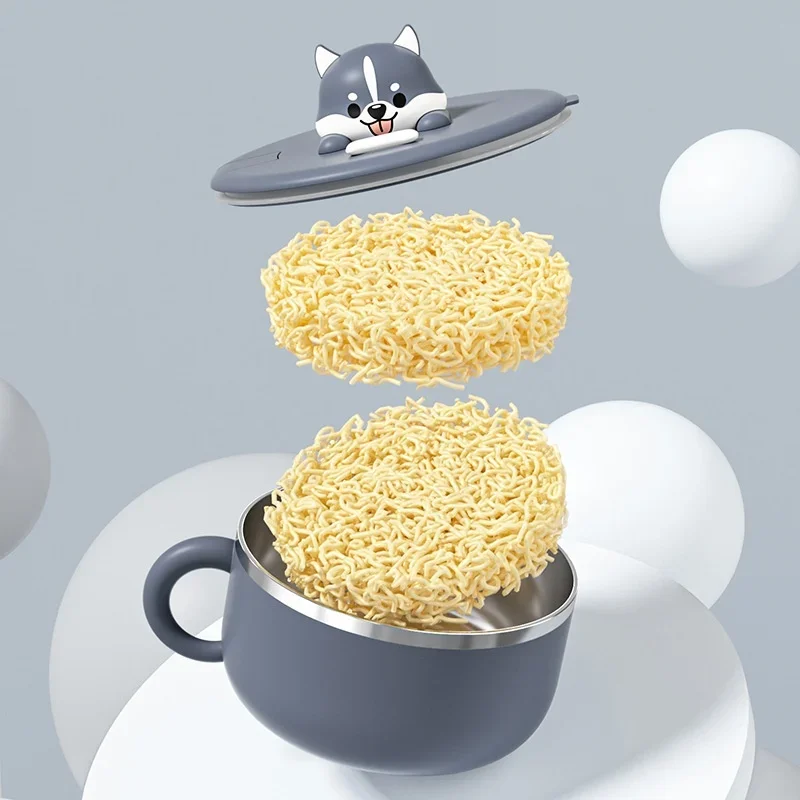 Stainless Steel Instant Noodle Bowl with Phone Holder