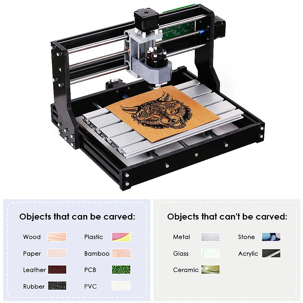 Upgrade Version CNC 3018 PRO: DIY Mini CNC Engraving Machine Kit with  Offline Controller for Wood, Plastic, Acrylic, Carving