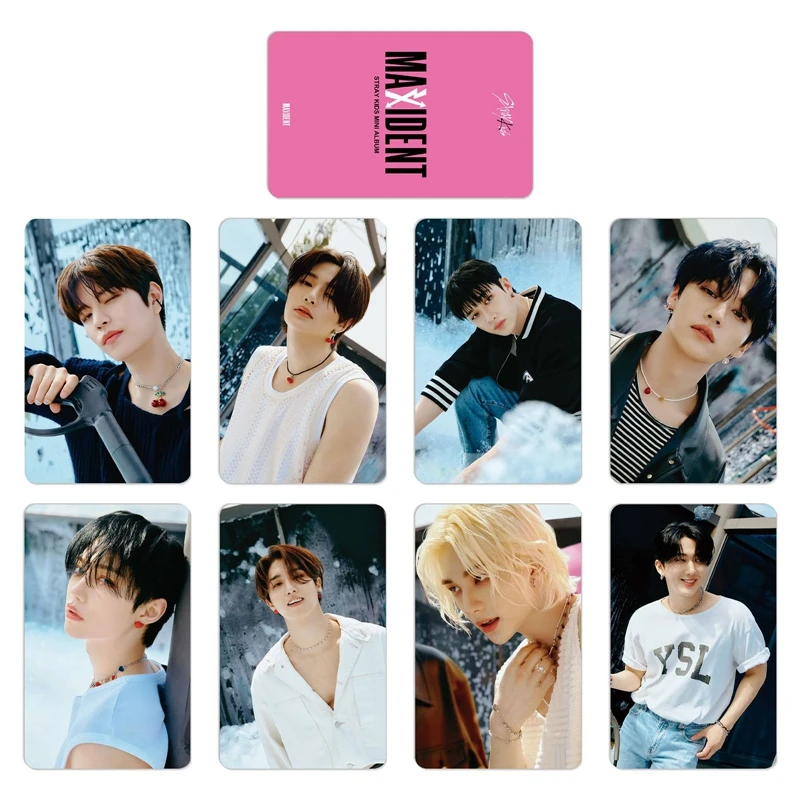 

KPOP Photocard Stray Kids MAXIDENT Album Photocards LOMO Cards Postcards Double-sided Card Hyunjin Felix Lee Know Han Cards